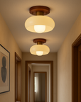 Lystra | Classic Wooden Cream Ceiling Lamp 2