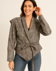 Madonna | Women's Leather Winter Jacket with Tie Belt 4