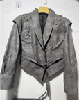 Madonna | Women's Leather Winter Jacket with Tie Belt 5