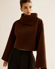 Mariam | Plain Turtleneck Tweed Top 0