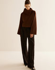 Mariam | Plain Turtleneck Tweed Top 1