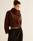 Mariam | Plain Turtleneck Tweed Top 2