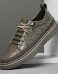 Mason | Chic Comfortable Mens White Leather Sneakers 9