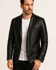 Mason | Stylish Black Faux Leather Jacket for Men 1