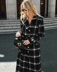 Mazie | Plaid Belted Wool Blend Trench Coat 0