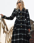 Mazie | Plaid Belted Wool Blend Trench Coat 1