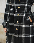 Mazie | Plaid Belted Wool Blend Trench Coat 5