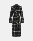 Mazie | Plaid Belted Wool Blend Trench Coat 7