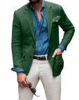 Men's Casual Linen Blazer Jacket - Lightweight, Breathable All-Season Wear for Versatile Style 11