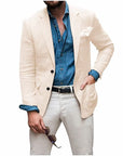 Men's Casual Linen Blazer Jacket - Lightweight, Breathable All-Season Wear for Versatile Style 7