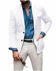 Men's Casual Linen Blazer Jacket - Lightweight, Breathable All-Season Wear for Versatile Style 9