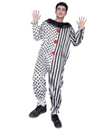 Men’s Funny Halloween Clown Costume Jumpsuit | Polka Dot Striped 0