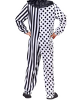 Men’s Funny Halloween Clown Costume Jumpsuit | Polka Dot Striped 2