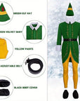 Men's Funny Long Sleeve Halloween Elf Costume | Holiday Wear 5