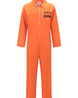 Men’s Long Sleeve Halloween Prisoner Costume Jumpsuit | Funny 0
