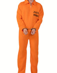 Men’s Long Sleeve Halloween Prisoner Costume Jumpsuit | Funny 3