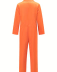 Men’s Long Sleeve Halloween Prisoner Costume Jumpsuit | Funny 4