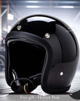Men’s Low Profile Motorcycle Helmet Vintage DOT ECE Approved Fiberglass 0