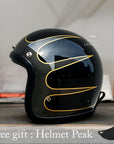 Men’s Low Profile Motorcycle Helmet Vintage DOT ECE Approved Fiberglass 11