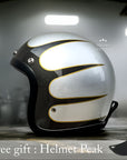 Men’s Low Profile Motorcycle Helmet Vintage DOT ECE Approved Fiberglass 14