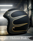 Men’s Low Profile Motorcycle Helmet Vintage DOT ECE Approved Fiberglass 15