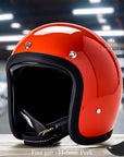 Men’s Low Profile Motorcycle Helmet Vintage DOT ECE Approved Fiberglass 7