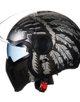 Men’s Motorcycle Helmet Double Lens Vintage Modular ABS 0