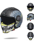 Men’s Motorcycle Helmet Double Lens Vintage Modular ABS 10
