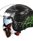 Men’s Motorcycle Helmet Double Lens Vintage Modular ABS 15