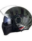 Men’s Motorcycle Helmet Double Lens Vintage Modular ABS 21