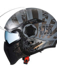 Men’s Motorcycle Helmet Double Lens Vintage Modular ABS 6