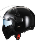 Men’s Motorcycle Helmet Double Lens Vintage Modular ABS 9