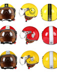 Men’s Motorcycle Helmet Lightweight ABS Vintage Racer with Leather Lining 2