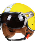 Men’s Motorcycle Helmet Lightweight ABS Vintage Racer with Leather Lining 6