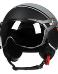 Men’s Motorcycle Helmet Lightweight ABS Vintage Racer with Leather Lining 7