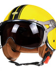 Men’s Motorcycle Helmet Lightweight ABS Vintage Racer with Leather Lining 8