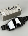 Men's Retro Motorcycle Goggles Fit Over Glasses Durable UV Protection HD Lens 15