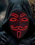 Men’s Scary LED Halloween Mask | Light Up Anonymous Cosplay 1