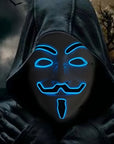 Men’s Scary LED Halloween Mask | Light Up Anonymous Cosplay 3
