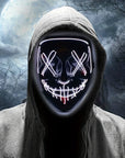 Men’s Scary LED Halloween Mask | Light Up Anonymous Cosplay 6