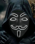 Men’s Scary LED Halloween Mask | Light Up Anonymous Cosplay 7