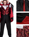 Men’s Scary Vampire Halloween Costume | Gothic Long Cape 3