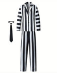 Men’s Striped Halloween Movie Costume Suit | Long Sleeve 3-Piece 2