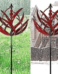 Metal Garden Wind Spinner Kinetic Art Sculpture - Elegant Outdoor Decor for Garden 3
