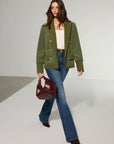Mikaela | Corduroy Lapel Metal Button Blazer 0