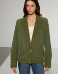 Mikaela | Corduroy Lapel Metal Button Blazer 1