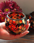 MosaicGlow | Elegant Handcrafted Glass Tealight Holder 19