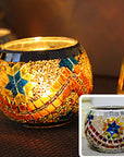 MosaicGlow | Elegant Handcrafted Glass Tealight Holder 25