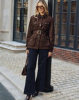 Murphy | Multiple Pocket Belted Suede Trench Coat 1