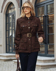 Murphy | Multiple Pocket Belted Suede Trench Coat 2